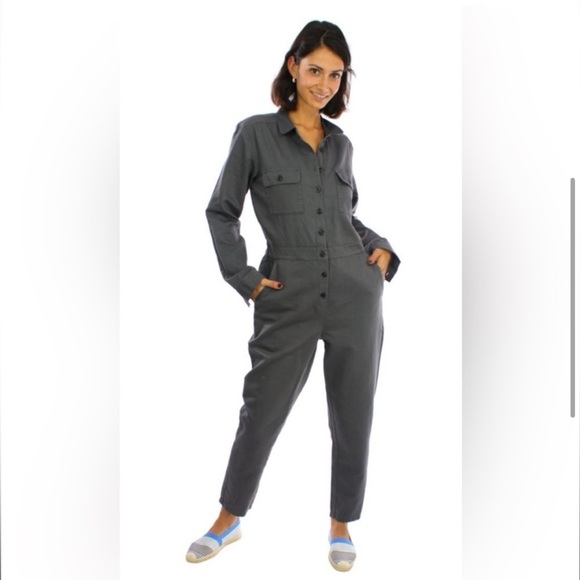 OUTERKNOWN NWT S.E.A. JUMPSUIT ROMPER OVERALL SMALL GREY REVOLVE ANTHRO UO - Picture 1 of 13